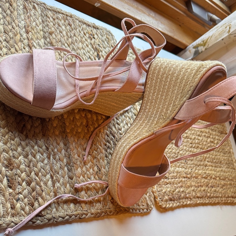 💖Pink💖 Espadrille Wedge Sandals